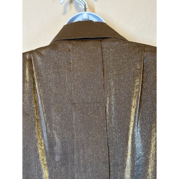 PIZAZZ Gold Brown Metallic Jacket S Y2K 90’s Romantic Goth Couture Streetwear - Picture 11 of 16